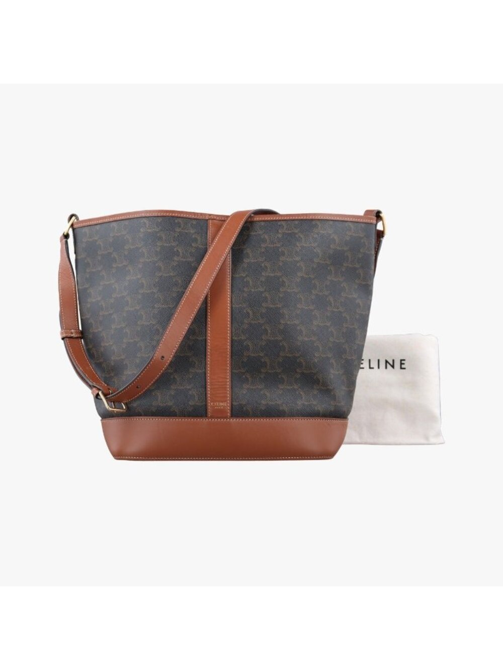 Celine Medium Bucket Brown Leather